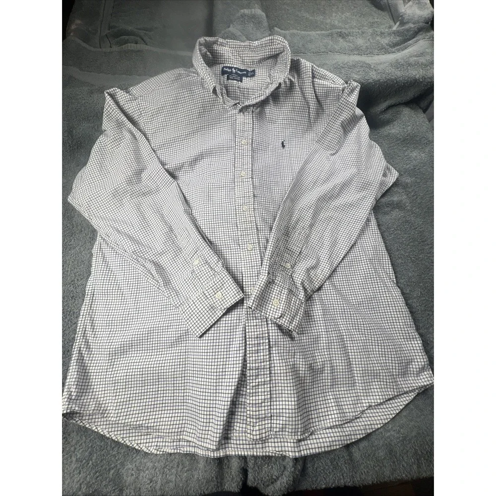 Polo Ralph Lauren Shirt Mens‎ XL Blue Multicolor Plaid Classic Fit Button Down